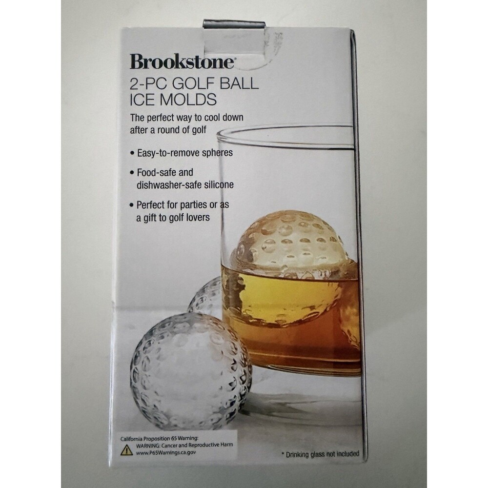 Brookstone 2 Piece Golf Ball Ice Molds New & Sealed Father's Day Gift Ideas